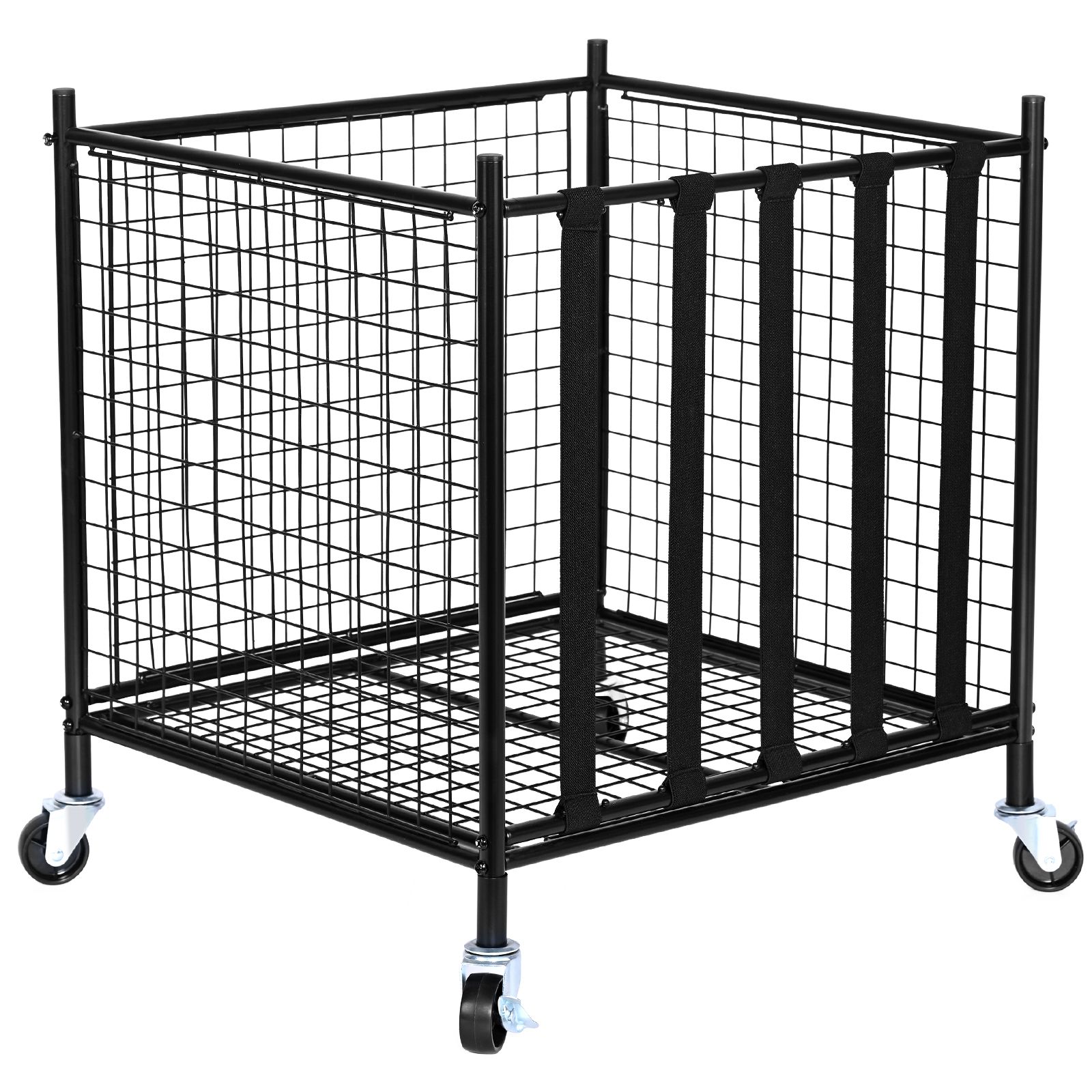 Sports Equipment Garage Organizer - Rollbarer Sportball-Aufbewahrungswagen, Abschließbarer Basketballkorb mit Elastischen