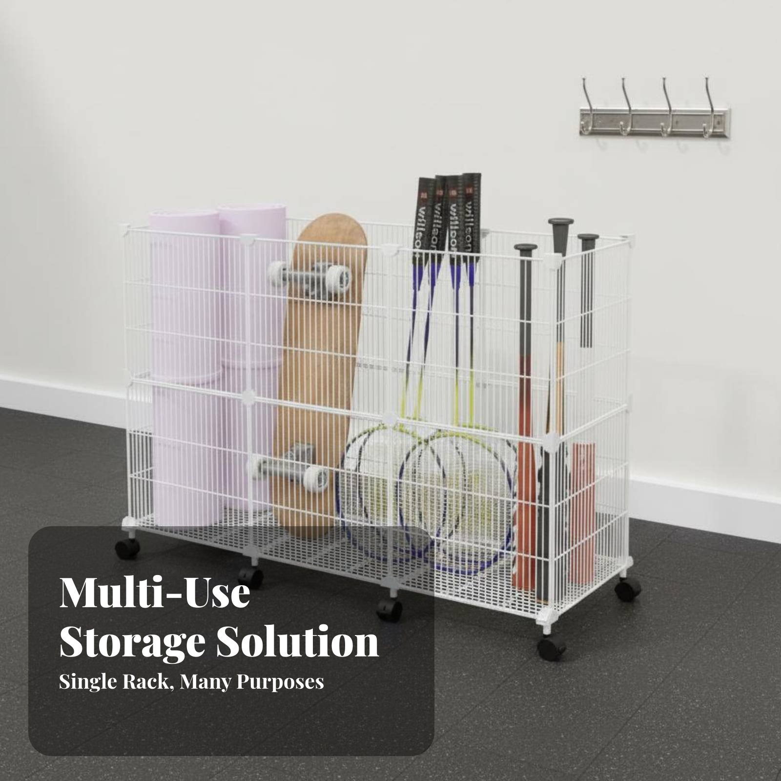 Sports Equipment Garage Organizer - Sportausrüstungs-Aufbewahrungswagen Robuster Sportgeräte-Organizer mit Kugelförmigen Aufbewahrungsbehältern