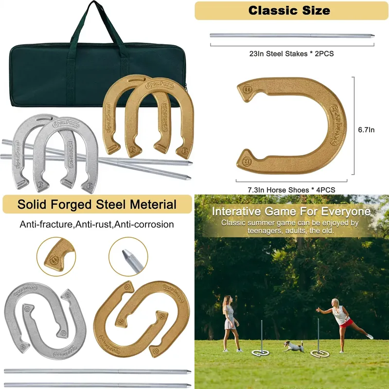 Horseshoe Game Set - SpexDarxs Klassisches Hufeisen-Set - Gartenspiel für