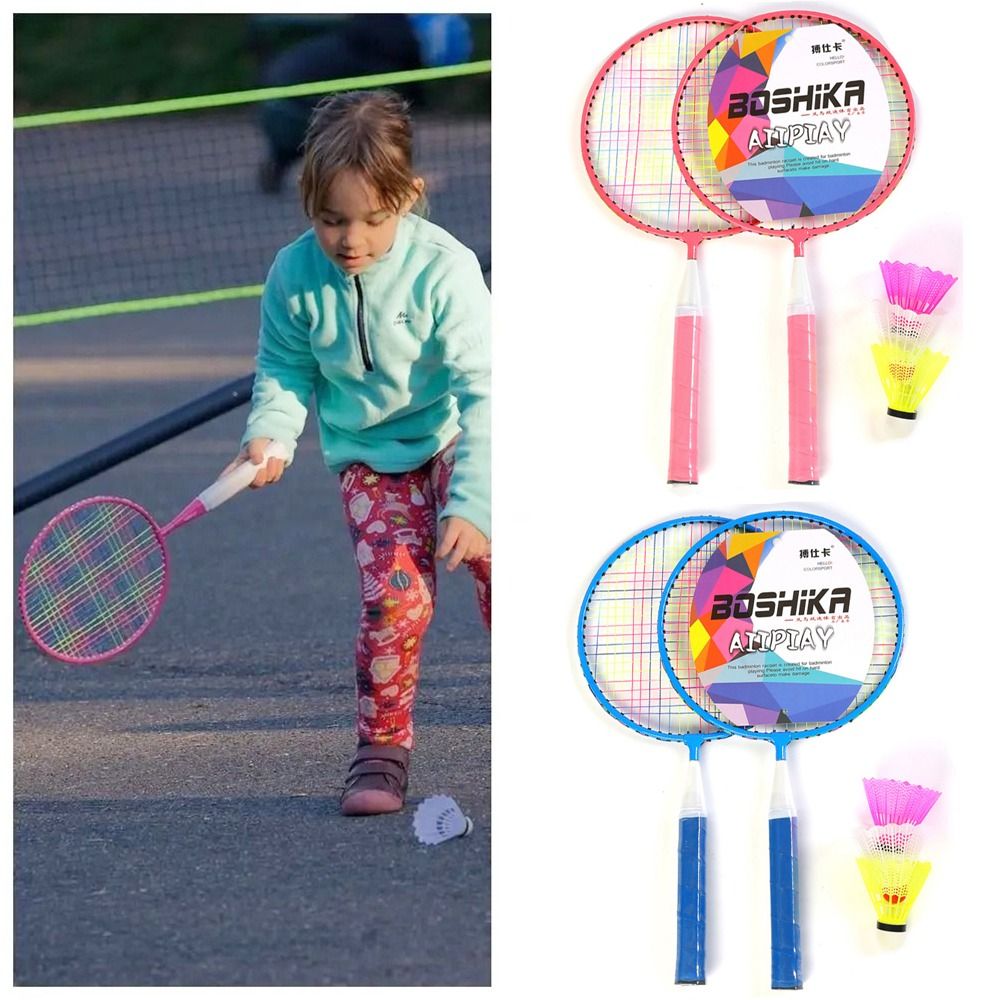 Sports Equipment Stores - Kinder Leichte Badmintonschläger Familienspiel Spielzeug Eisenlegierung