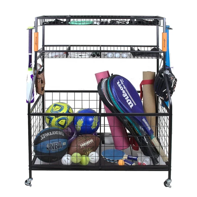 Sports Equipment Garage Organizer - 2026 Garagen-Sportausrüstungs-Organizer mit Körben und Haken,