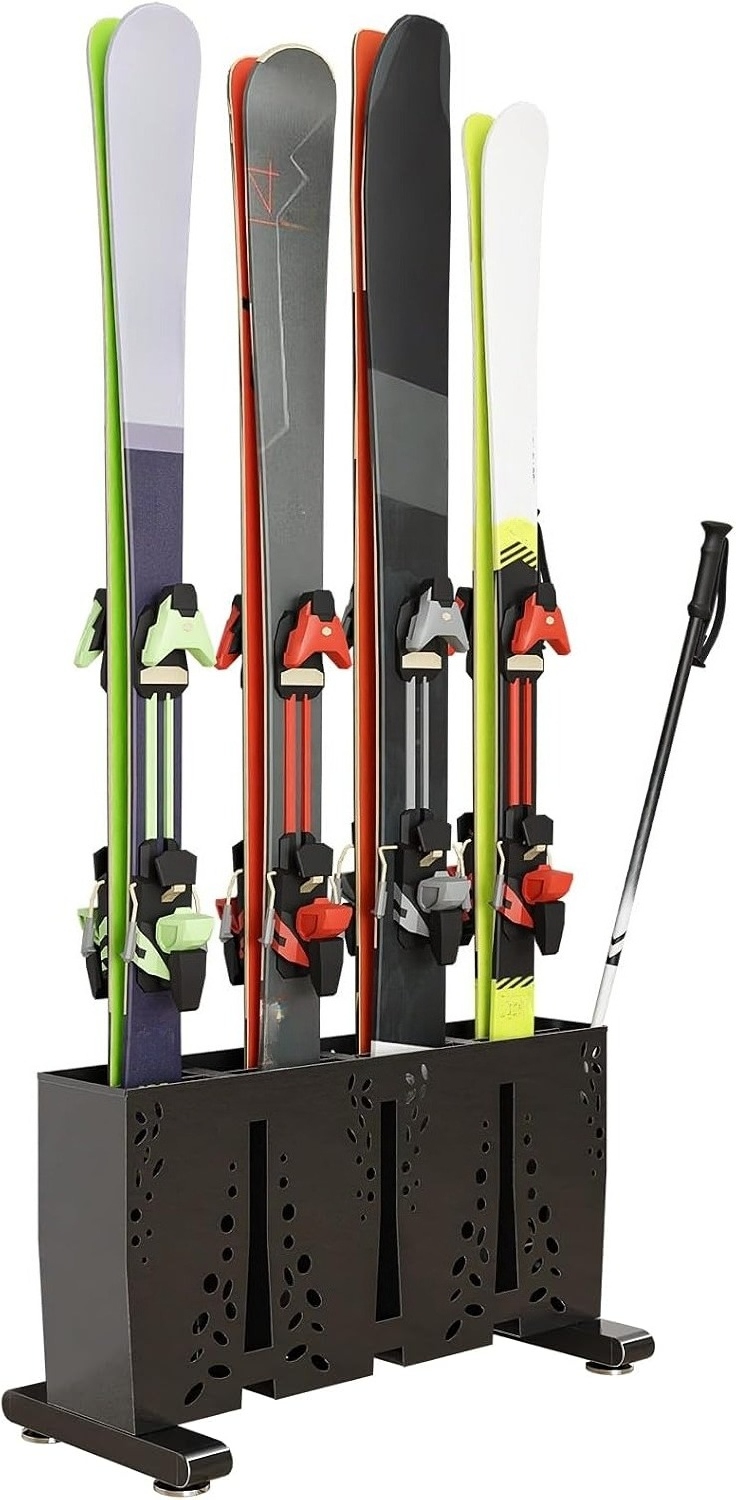 Sports Equipment Garage Organizer - Robuster Metall-Ski-Aufbewahrungsständer, freistehender Stahl-Snowboardhalter, Bodenständer zur