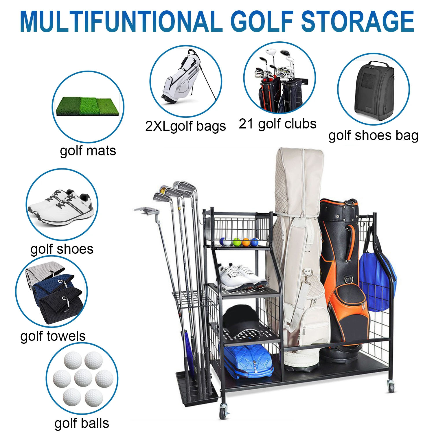 Golftaschenaufbewahrung, Garag – Sports Equipment Garage Organizer Bewertung und Preis