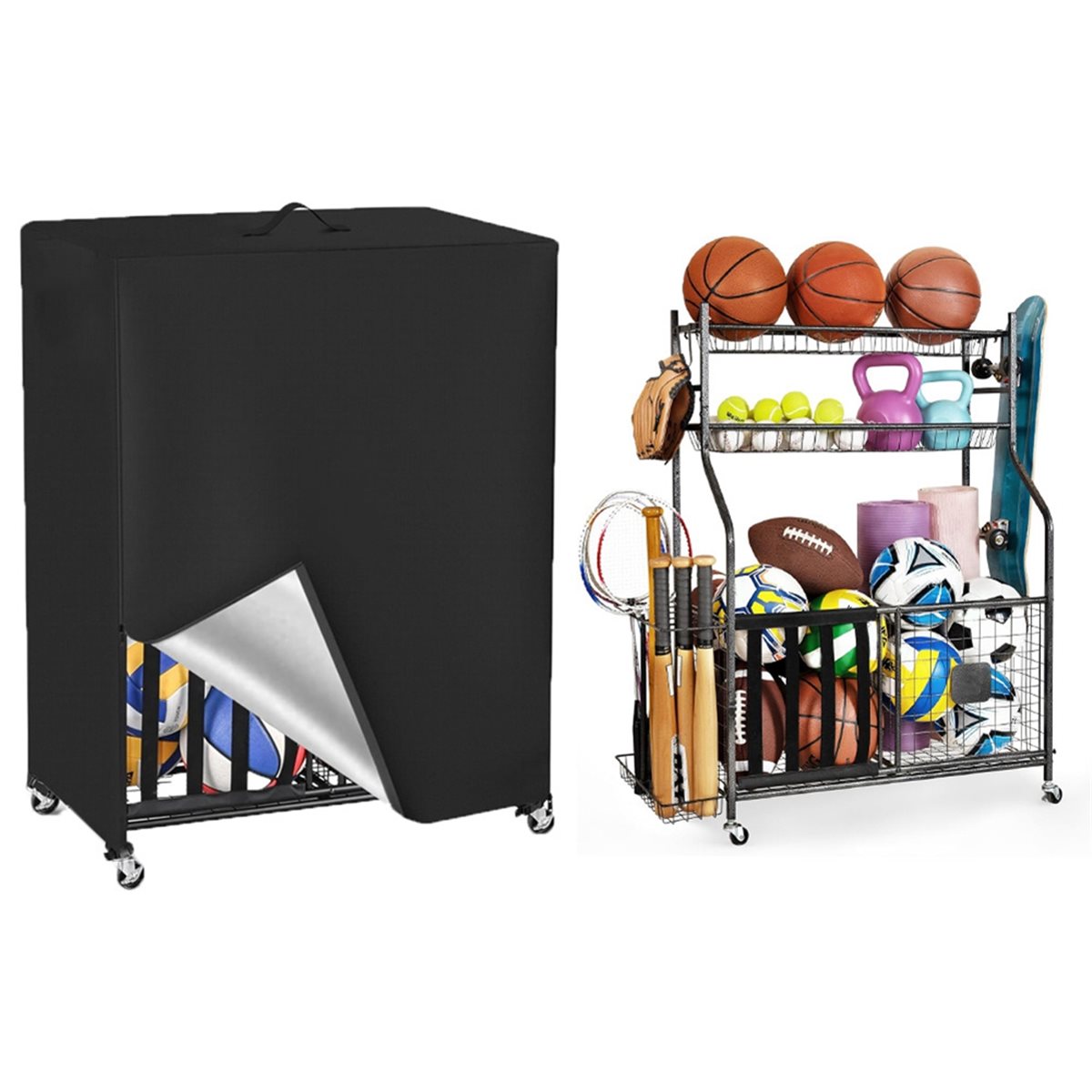 Basketball Rack Abdeckung Gara – Sports Equipment Garage Organizer Bewertung und Preis